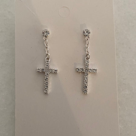 Silver Cross Earrings