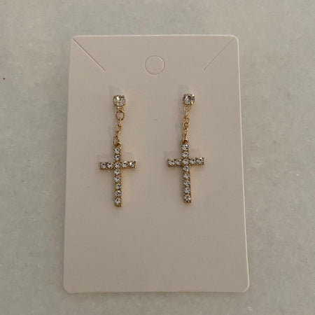 Gold Cross Earrings