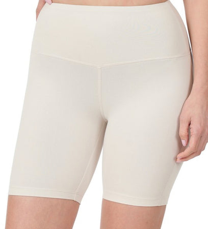 Cream Biker Shorts